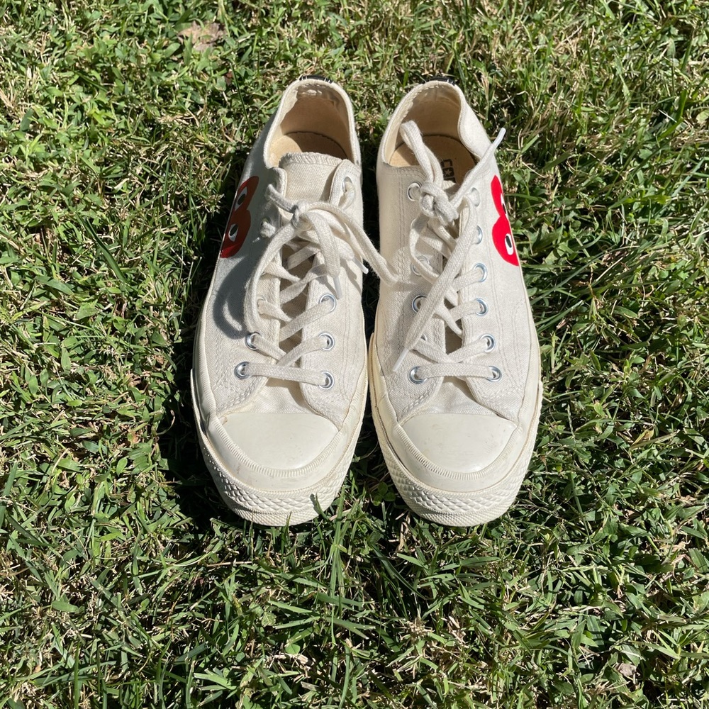 Mens Play Converse Comme Des Garcons Shoes Low Top Size 8 White